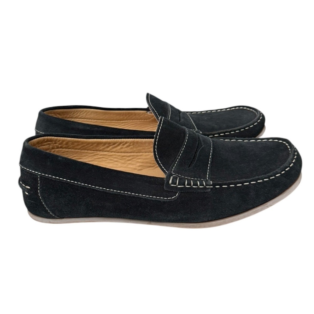 A.P.C. Suede Penny Loafers Mens 43 Size 10 Navy Blue Driving Moccasin Shoes